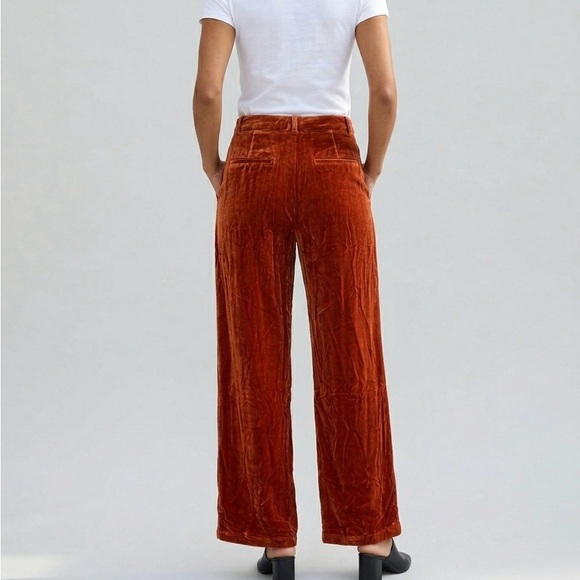 NWT Entro Velvet Wide-Leg Pants in Pumpkin Spice Size Medium - Picture 2 of 5